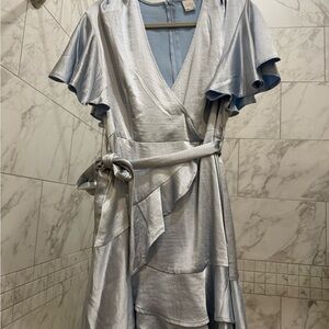 Selfie Leslie Blue Wrap Dress